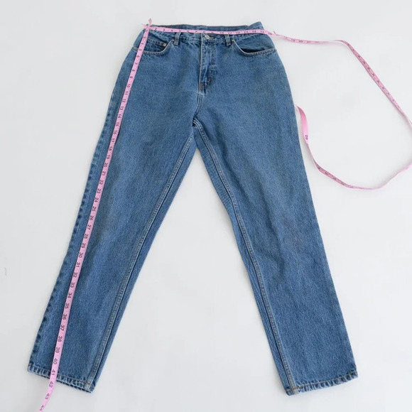 Vintage 90's L.A. Blue Jeans Blue High Waisted Straight Tapered Denim  Jeans - Picture 2 of 15